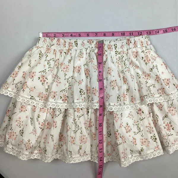 Altar’d State Cotton Layered Ditsy Floral Elastic Waist Mini Skirt Medium NWOT - Image 8