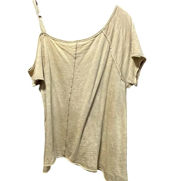 Free People Coraline Cold Shoulder Tee Shirt in Gold Oversized XS‎ - Image 9