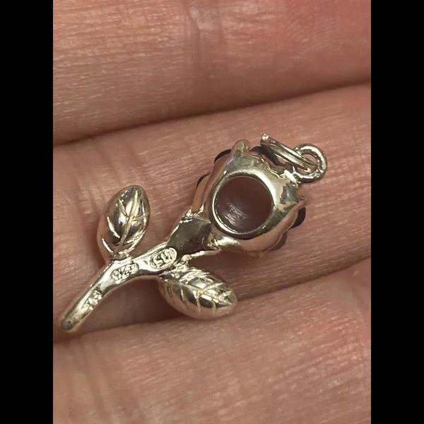925 Sterling Silver Flower F20 Pendant Blue - Image 5