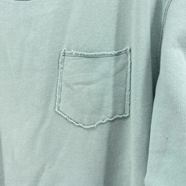 Aerie Good‎ Vibes Medium Sage Oversized Heart Graphic Pocket Sweatshirt Pullover - Image 2