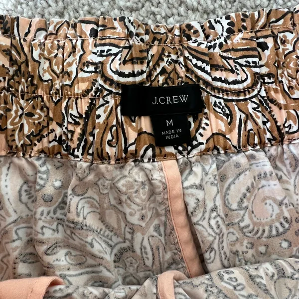 J. Crew Pull On Cotton Poplin Shorts in Ornate Paisley Size Medium - Image 8