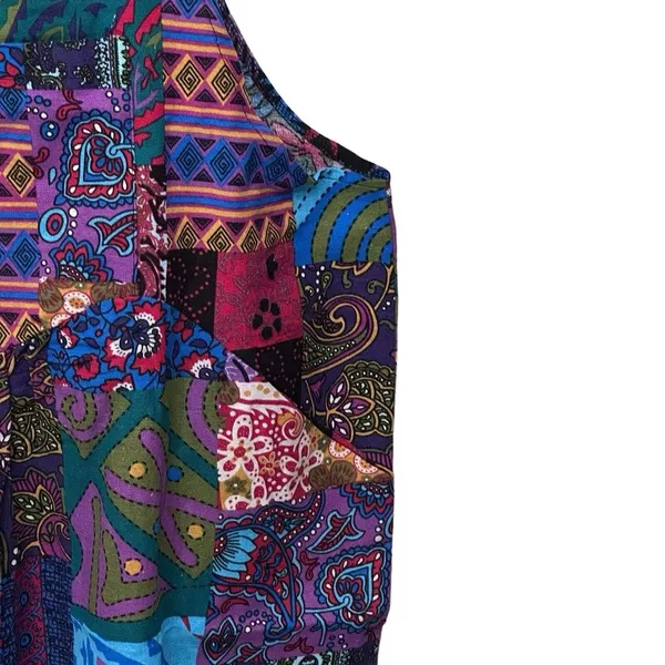 Women's Stitched Summer Good Vibes Vintage‎ Hippie Overalls - Size Large L - Image 3