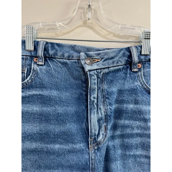 American Eagle High‎ Rise Denim Shorts Frayed Hem Blue Jean Shorts Size 12 - Image 8