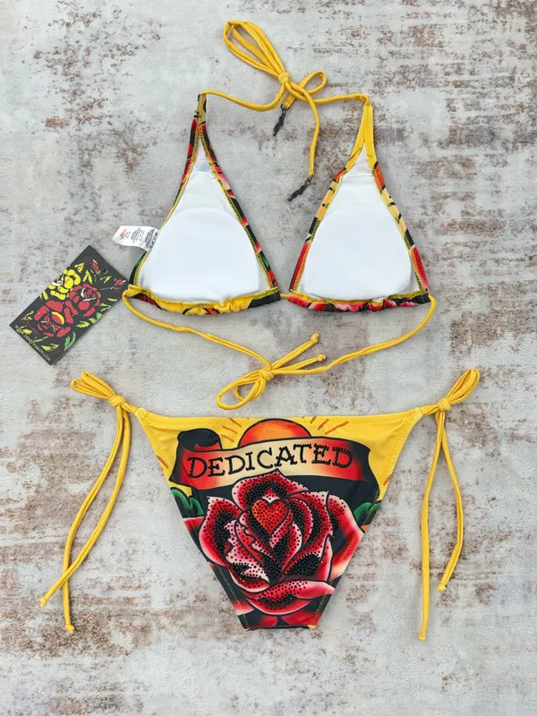 Deadstock Christian Audigier Ed Hardy Graphic Bikini Swimsuit S - Image 2