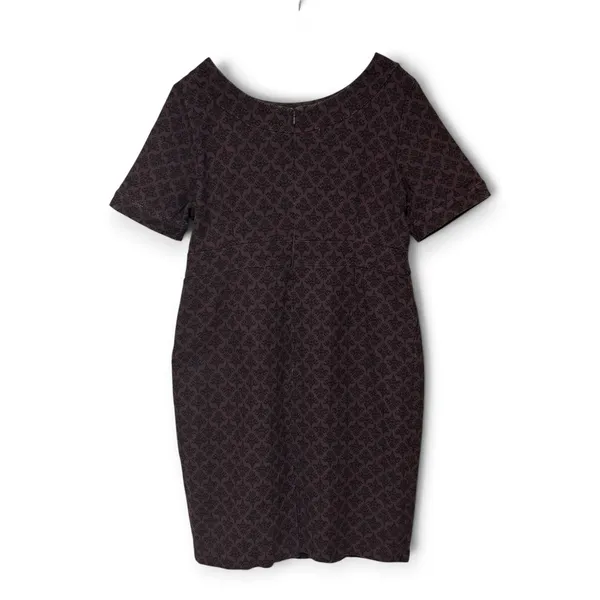 Boden Talia Textured Short Sleeve Sheath Dress Dark Purple Fig Black 16 - Image 3