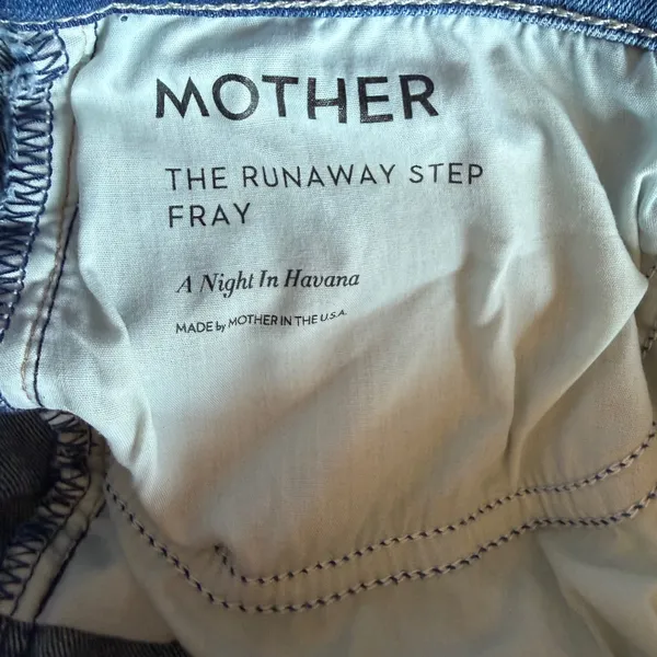 Mother The Runaway Step Fray Jeans in A Night‎ in Havana Sz 27 - Image 9