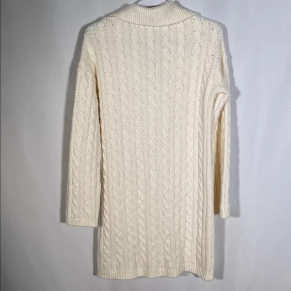 Abercrombie And Fitch Womens Cream Cable Knit Sweater Mini Dress Xs - Image 5
