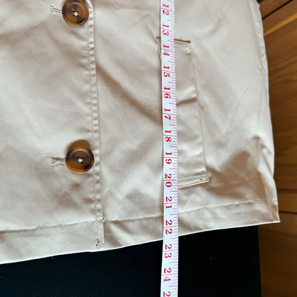 NEW Rebecca Minkoff XL Cropped Trench Coat Khaki Beige Double Breasted NWT - Image 7