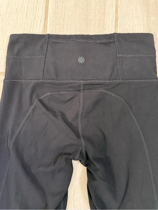 Athleta Black High-Rise Cropped Leggings with Ruched Calf - Image 9