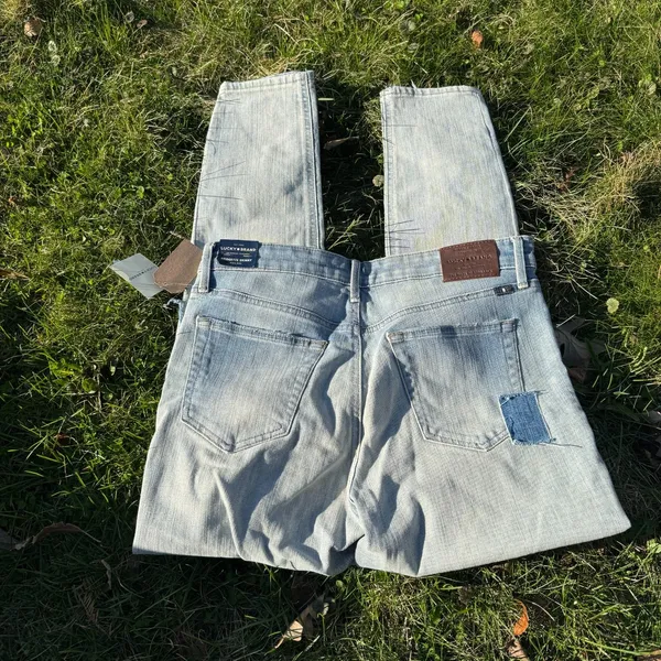 Lucky Brand Light Wash Patchwork Bridgette Skinny Jeans - Image 6