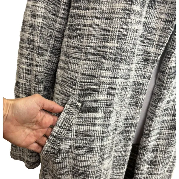 Melloday Blazer Women Sz S Plaid Tweed Open Front‎ Notch Lapel Preppy Academia - Image 2