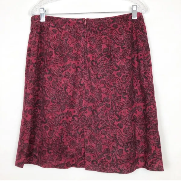 Women’s Red/Black High Waisted Burgundy Skirt - Image 2