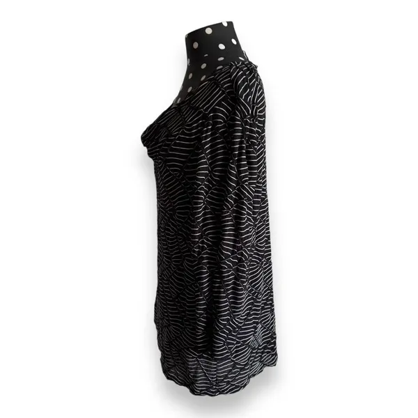Dana Buchman Black White Geometric Cowl Neck Top Small Stretch Blouse‎ - Image 8