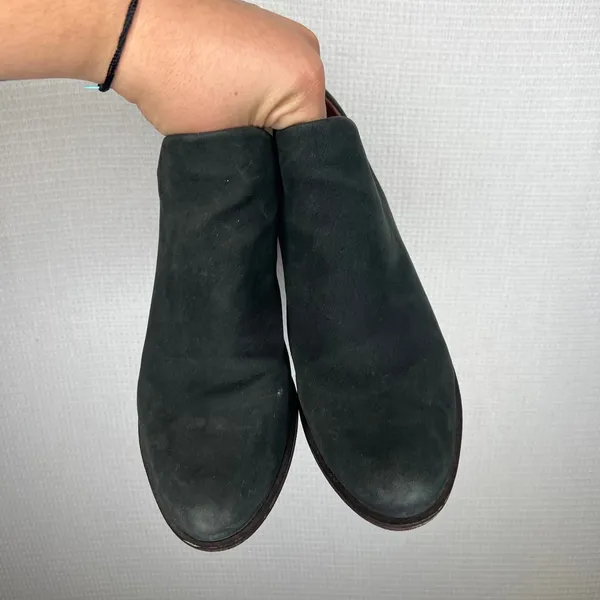 Lucky Brand Basel Black Nubuck Leather Ankle Booties Whipstitch Detail Size 8M - Image 2