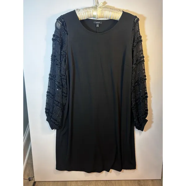 Alfani Women’s 2X Black Shimmer Sleeves Shift Dress NWT Plus Size Cocktail Dress - Image 11