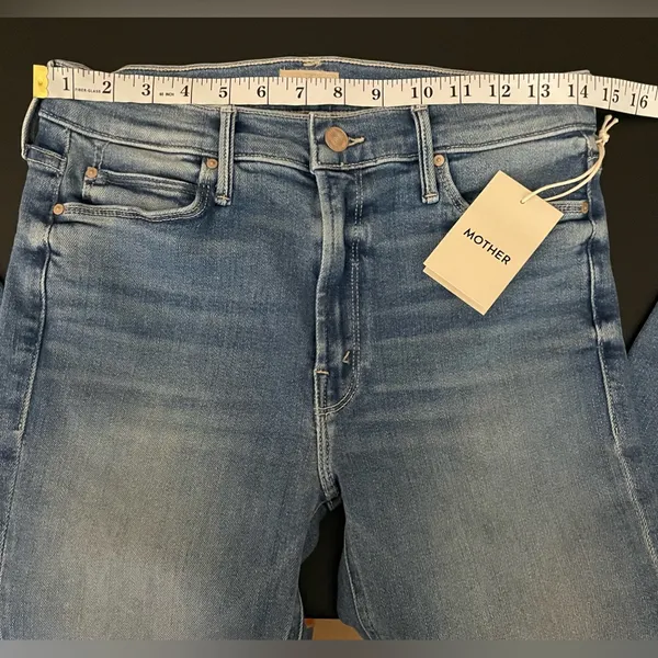 NWT MOTHER Denim Mid Rise Dazzler Ankle Fray Jeans Riding Cliffside Size 29 - Image 7