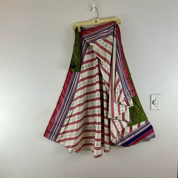 Reversible Maxi Wrap Skirt BINS315 Green - Image 2
