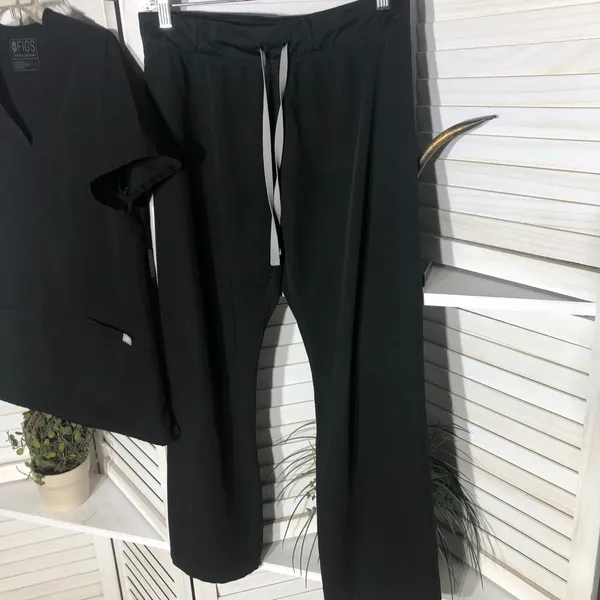 Figs Technical Collection Scrub Set Casma Top Straight Leg Pants Black sz S - Image 5