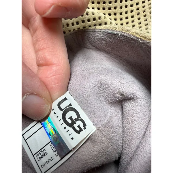 UGG Abilene Suede Perforated Tall Slouch Boots Beige Boho‎ Size 9.5 - Image 13