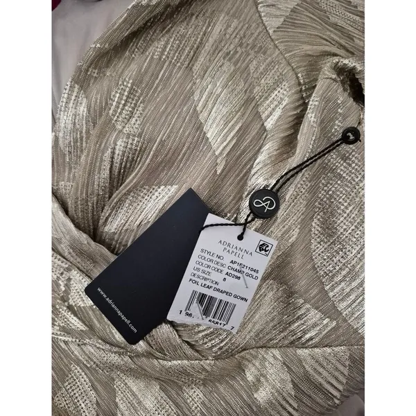 NWT Adrianna Papell Foil Leaf Short Sleeve Gown Size 8 - Image 14