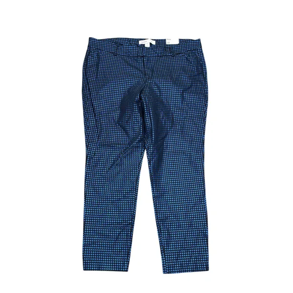 Old Navy NWT Pixie Ankle Pants 18 Cotton Blend Blue‎ Metallic Print Stretch Y2K - Image 3