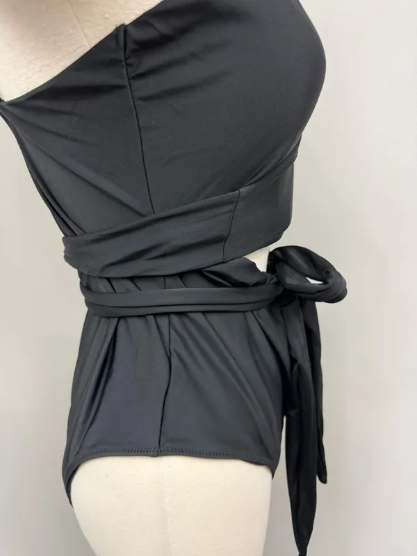 Aerie Black Wrap One Piece Swimsuit - Image 6