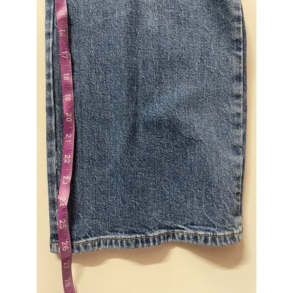 Zara Medium Wash Blue Straight Wide Leg Jeans Size 4 - Image 6