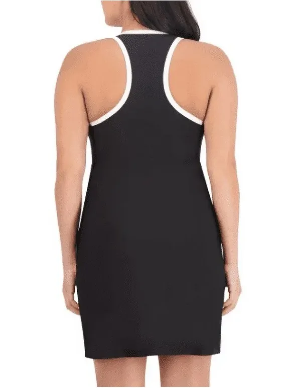 SA-E3 Collective Black Racerback Tank Dress with White Trim - Image 2