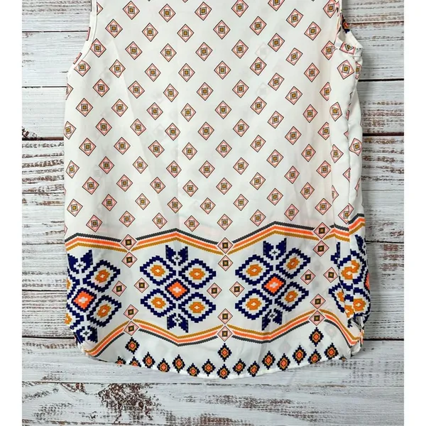Pink Blush Women's Aztec Print Keyhole Back Sleeveless Top Multi-Color Medium - Image 11