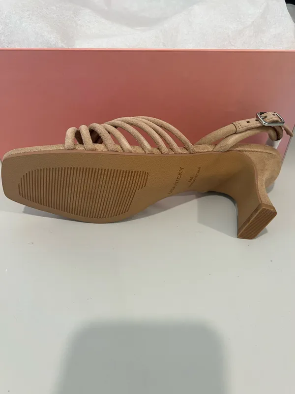 Women's Tan Suede Strappy Sandals Size 6 by Lisa Vicky - Image 2