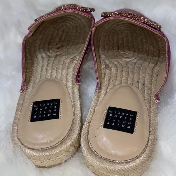 White House | Black Market JEWELE CANVAS‎ OMBRÉ ESPADRILLE SLIDES 7 A20 - Image 7