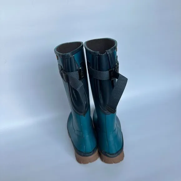 BOGS Women's Size 6 Amanda II Tall‎ Rain Boot Teal Blue Outdoors Gardening Farm - Image 5