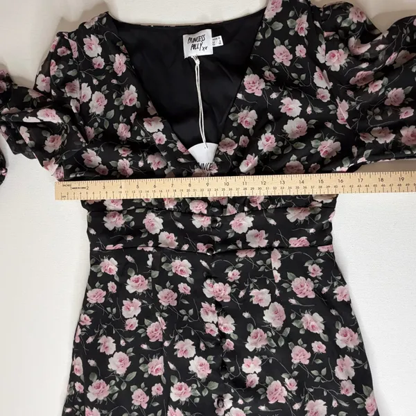 NWT Princess Polly Darlia Floral Mini‎ Dress Size 6 Black Coquette Dark Romantic - Image 11