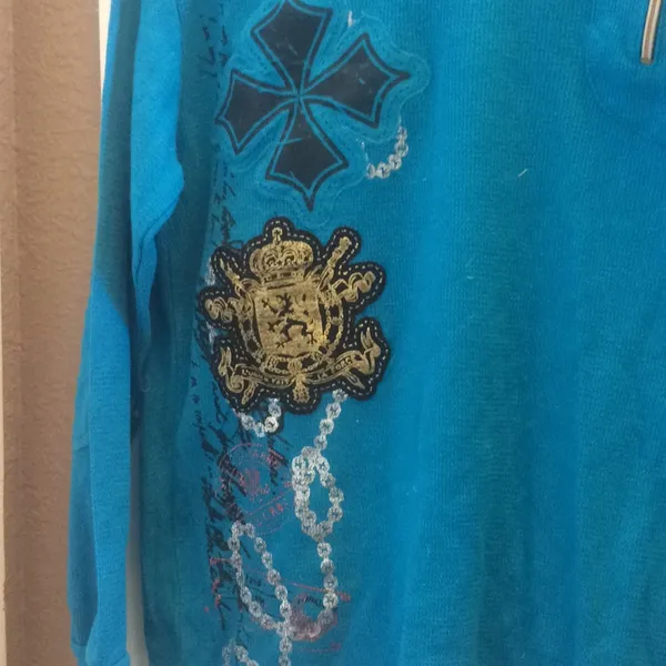 FINAL MARKDOWN UNIQUE ladies top medium 10/12 Blue - Image 4