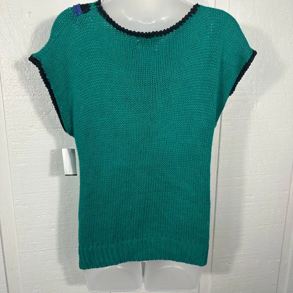 Lucia Vintage Handknit Purple and Green Sleeveless Sweater No Size EUC - Image 5