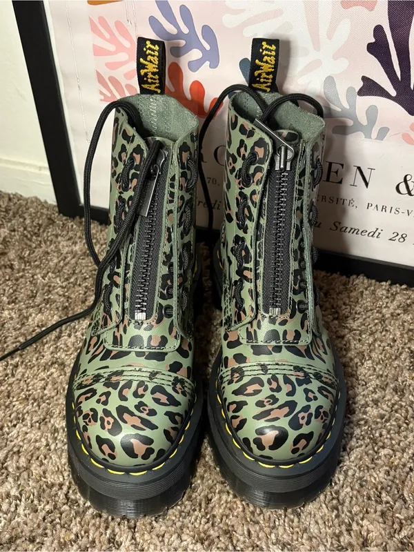 Dr. Martens Leopard Print Platform Boots – Women’s 6 - Image 2