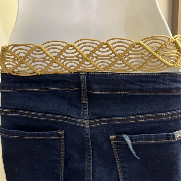 PINK - Victoria's Secret Macrame Corded Belt with Leather Inspired Belt Ends and Brass Buckle - Image 6