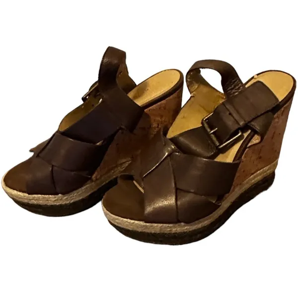 Levity Carlita Leather Wedge Heels as‎ is - Image 2