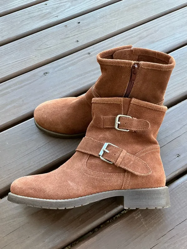 Genuine Suede Buckle Ankle Booties - stylish and comfy 🤎🤎 - Image 13