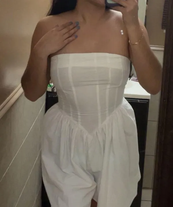 Forever 21 White Corset Romper - Image 5