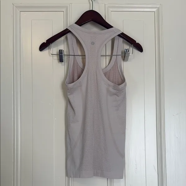 Lululemon White and pink Sleeveless Fitted Backless Tank Top - Image 7