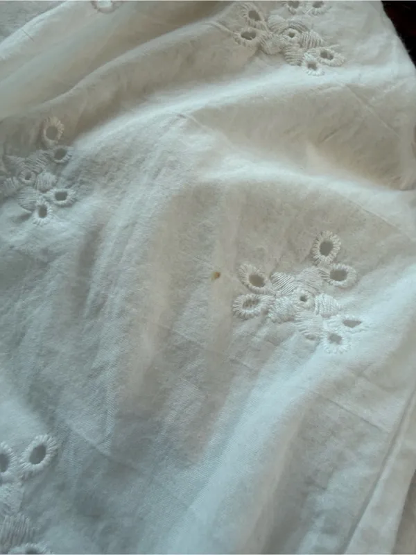 Knox Rose White Cotton Eyelet Midi Dress Small - Image 6