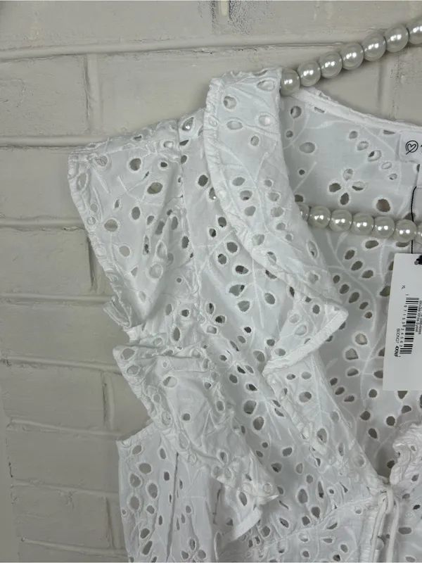 NWT The Drop Margo Tie Sleeveless White Eyelet Top Size XL - Image 7