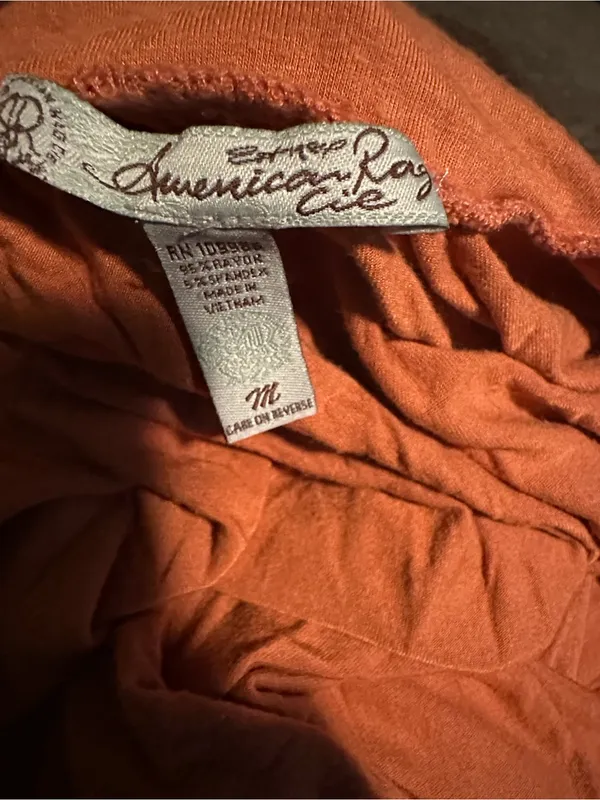 American Rag Rust Orange Casual Top with Subtle Gather - Image 3