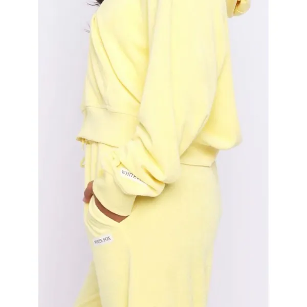 SOLD OUT White Fox NWT Causing Commotion Terry Boxy Zip Front Hoodie Lemon L XL - Image 2