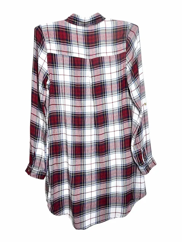 ANTHROPOLOGIE THREAD & SUPPLY Women’s Plaid Flannel Tunic Shirt Dress Size Large - Image 10