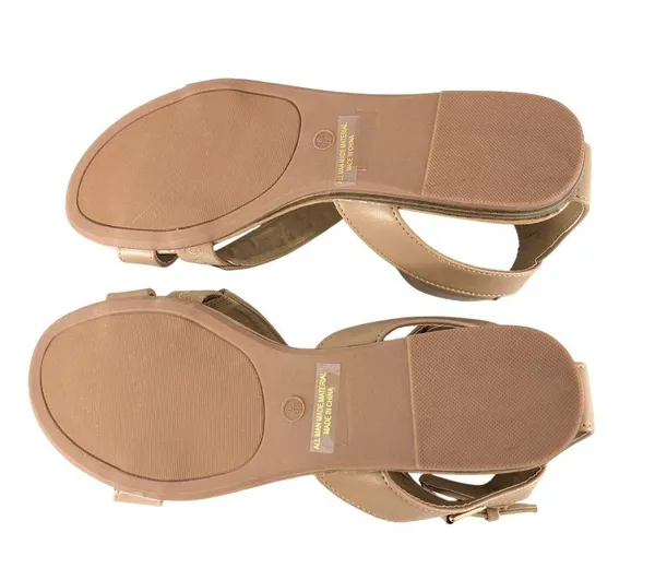Dream Pairs Womens Sandals Faux Leather Beige Strappy Buckle Ankle Strap Size 8 - Image 4