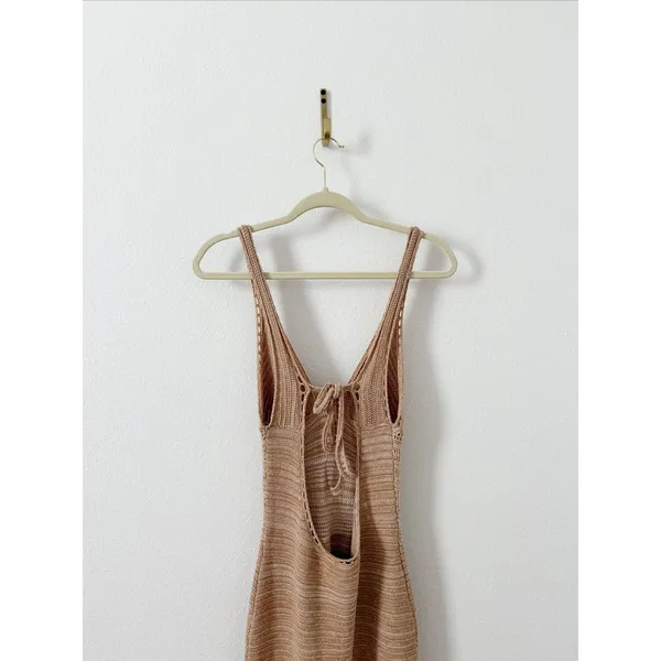 Torn by Ronny Kobo Darcey Snowy Knit Crochet Dress in Lark and White Medium - Image 6