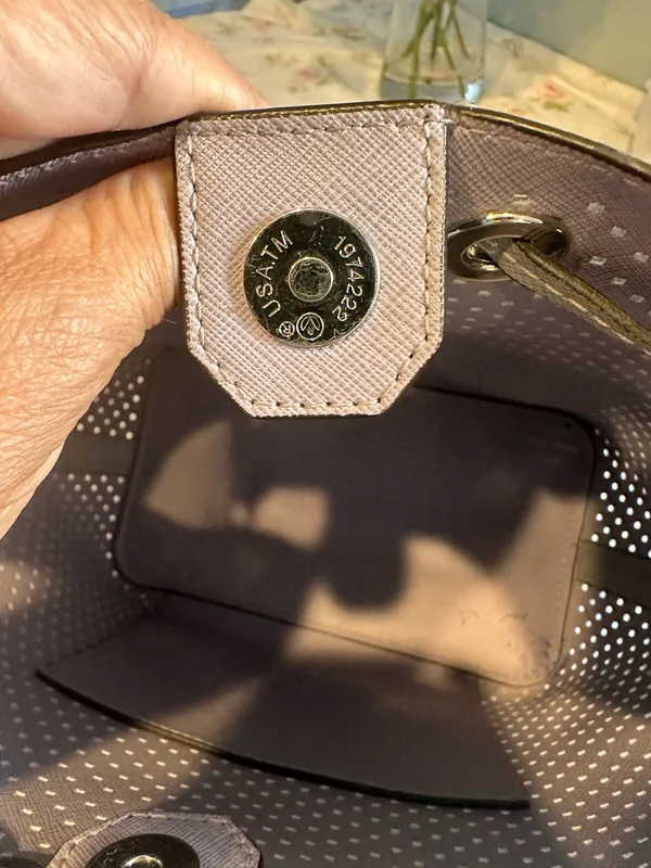 Michael Kors perforated bucket-style bag in gray - Image 11