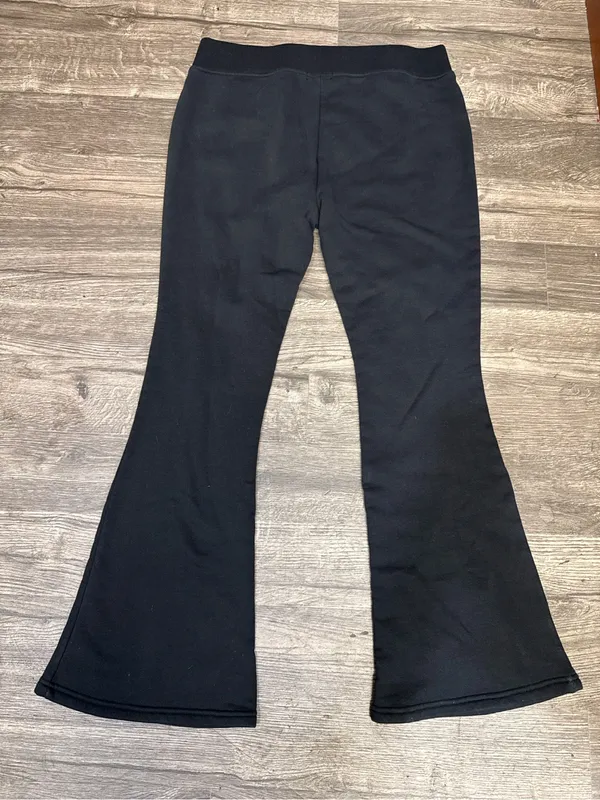 True Religion Black Rhinestone Logo Bootcut Lounge Pants Size L - Image 3